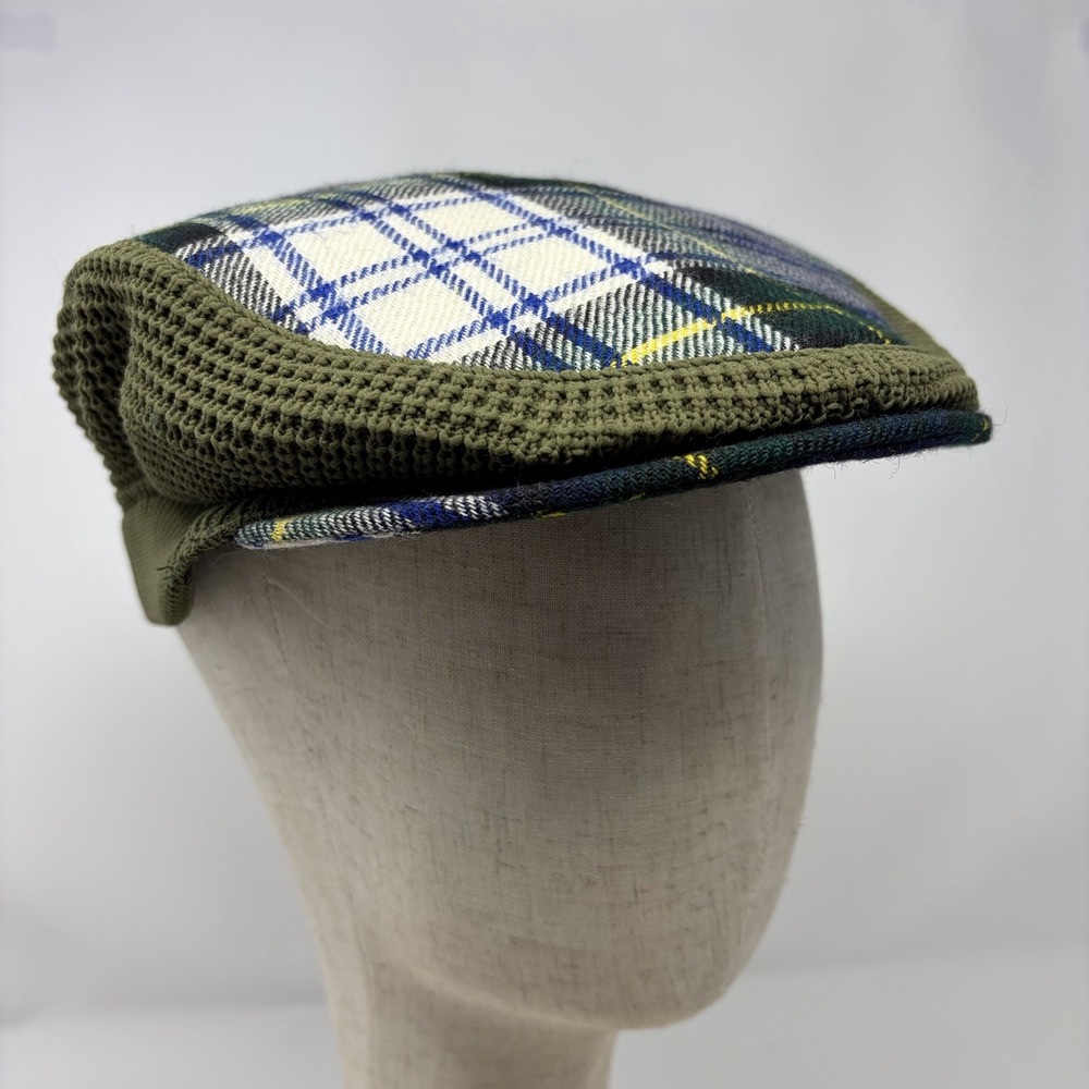 Glenway Wool Cap Hat Made in Scotland Tartan Plaid Pure New Wool‎ One Size NOS